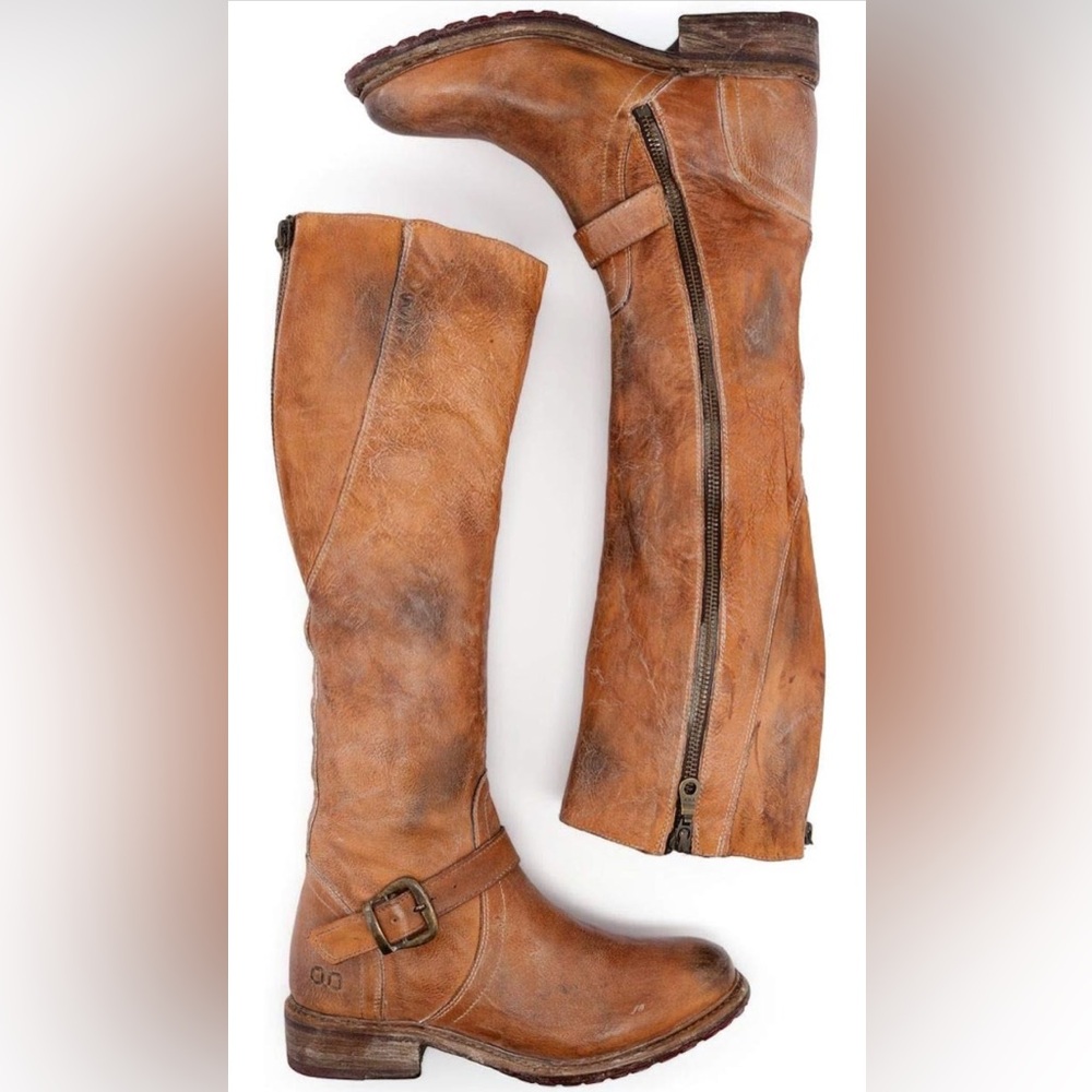 NWT BedStu Leather Gayle Tall Boot Brown 6.5 brand new in box